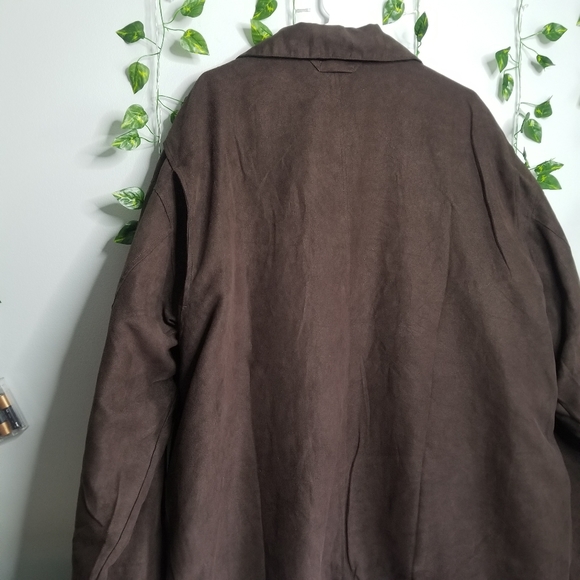 Harbor Bay Brown Lightweight Faux  Suede Classic Full Zip Jacket XL Tall - Picture 12 of 12